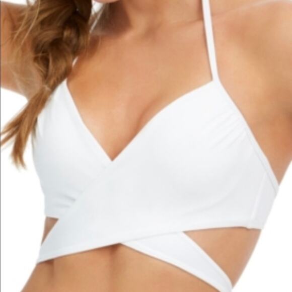 Sundazed Simone Underwire White Halter Wrap Swimsuit Top 32C New with tags - Picture 1 of 7